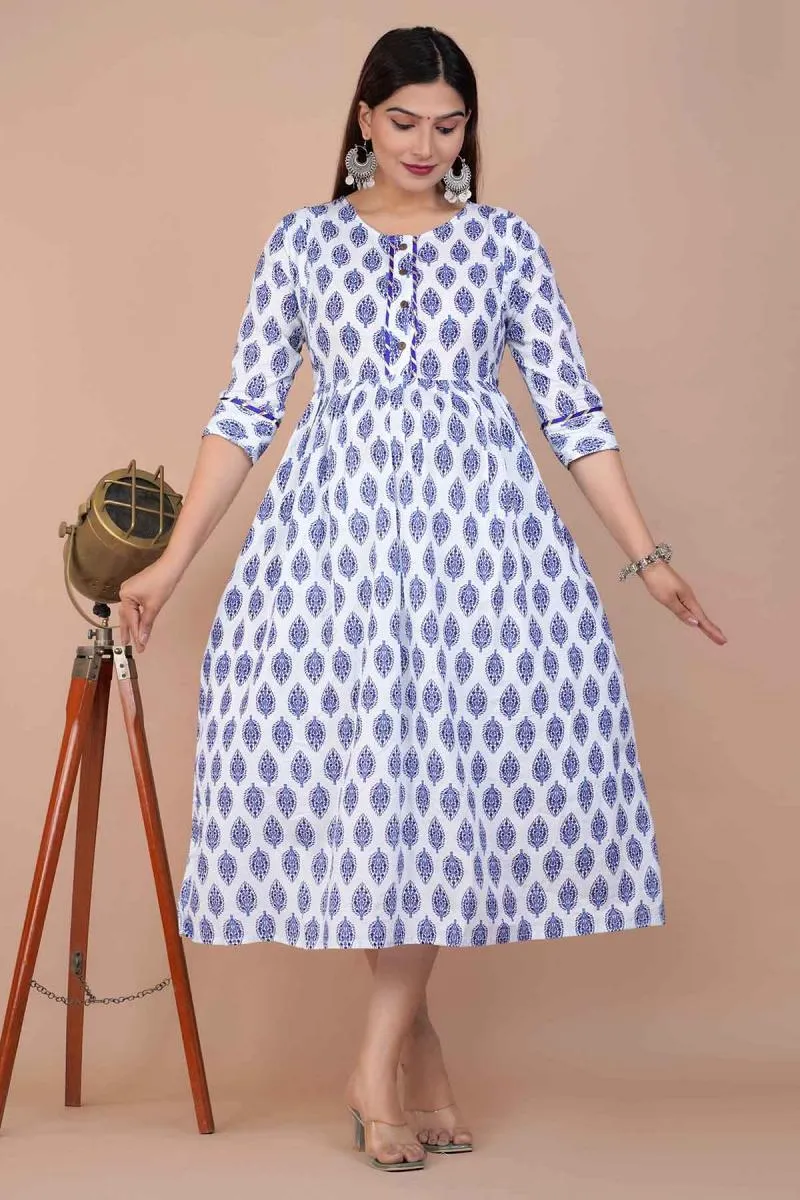 Cotton Flared Printed Maternity Kurti for Women