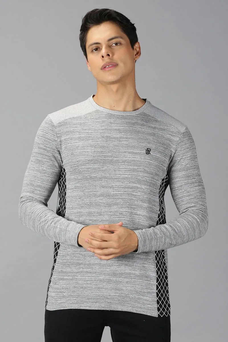 Cotton Self Design Casual T-shirt for Men 000362MGRE