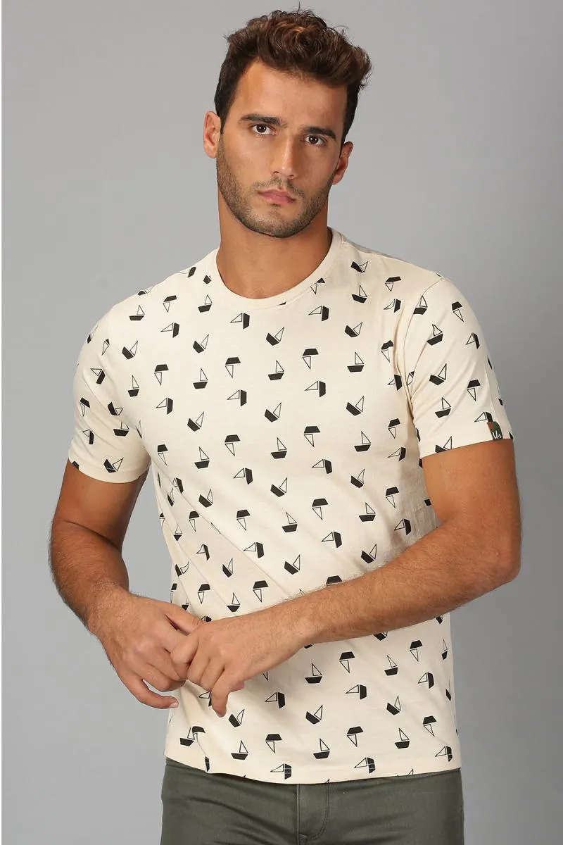 Men's Cotton Printed T-shirt 000381SWHI