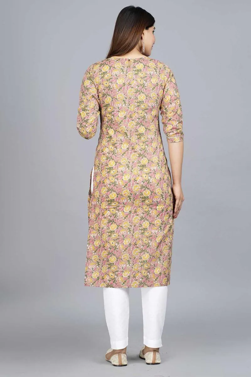 Cotton Printed Kurta for Women 000430M38MUS