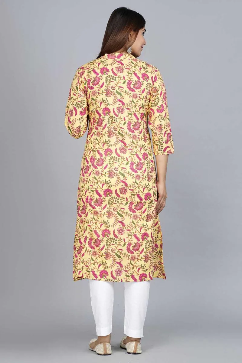 Cotton Printed A-Line Kurti for Women