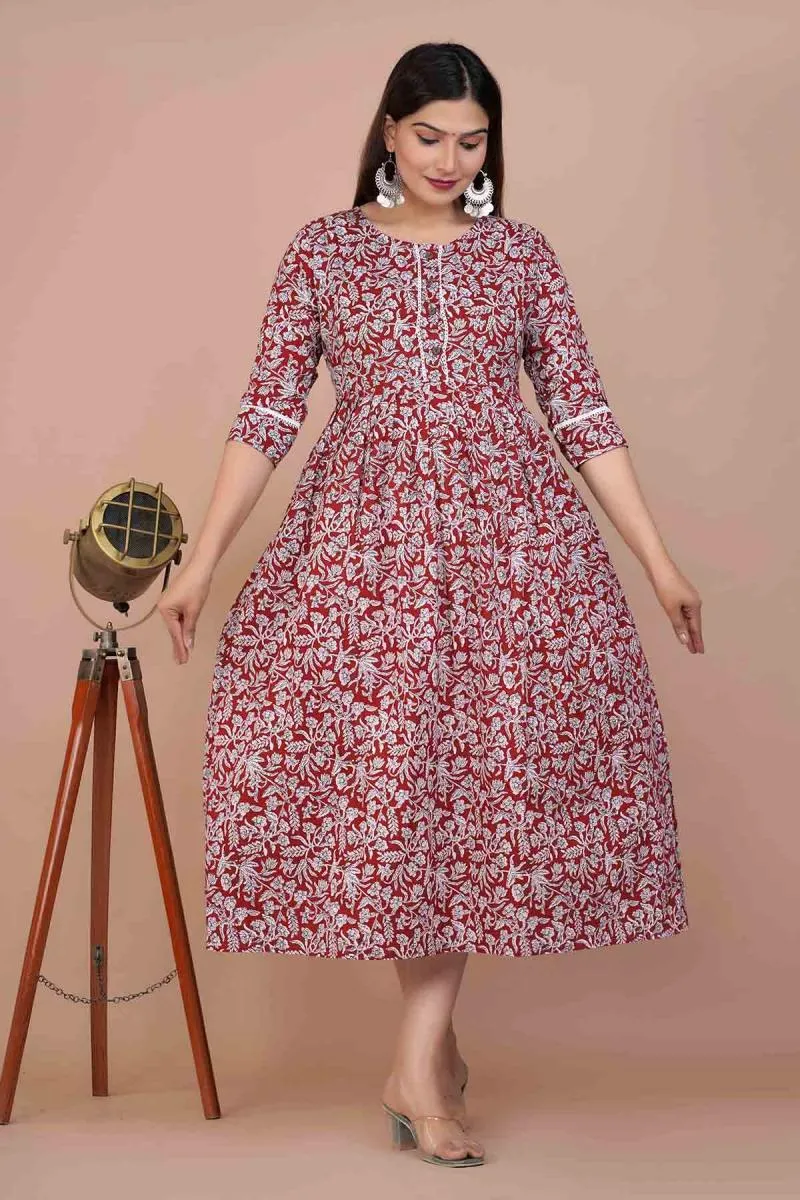 Cotton Printed Maternity Kurti for Women 000499XL4MAR