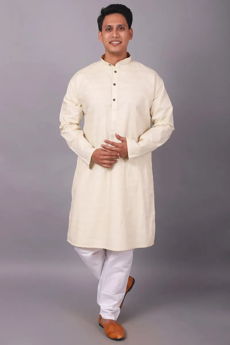 Cotton Kurta Pyjama Set for Men (2-Pcs Set) 000605CRE42