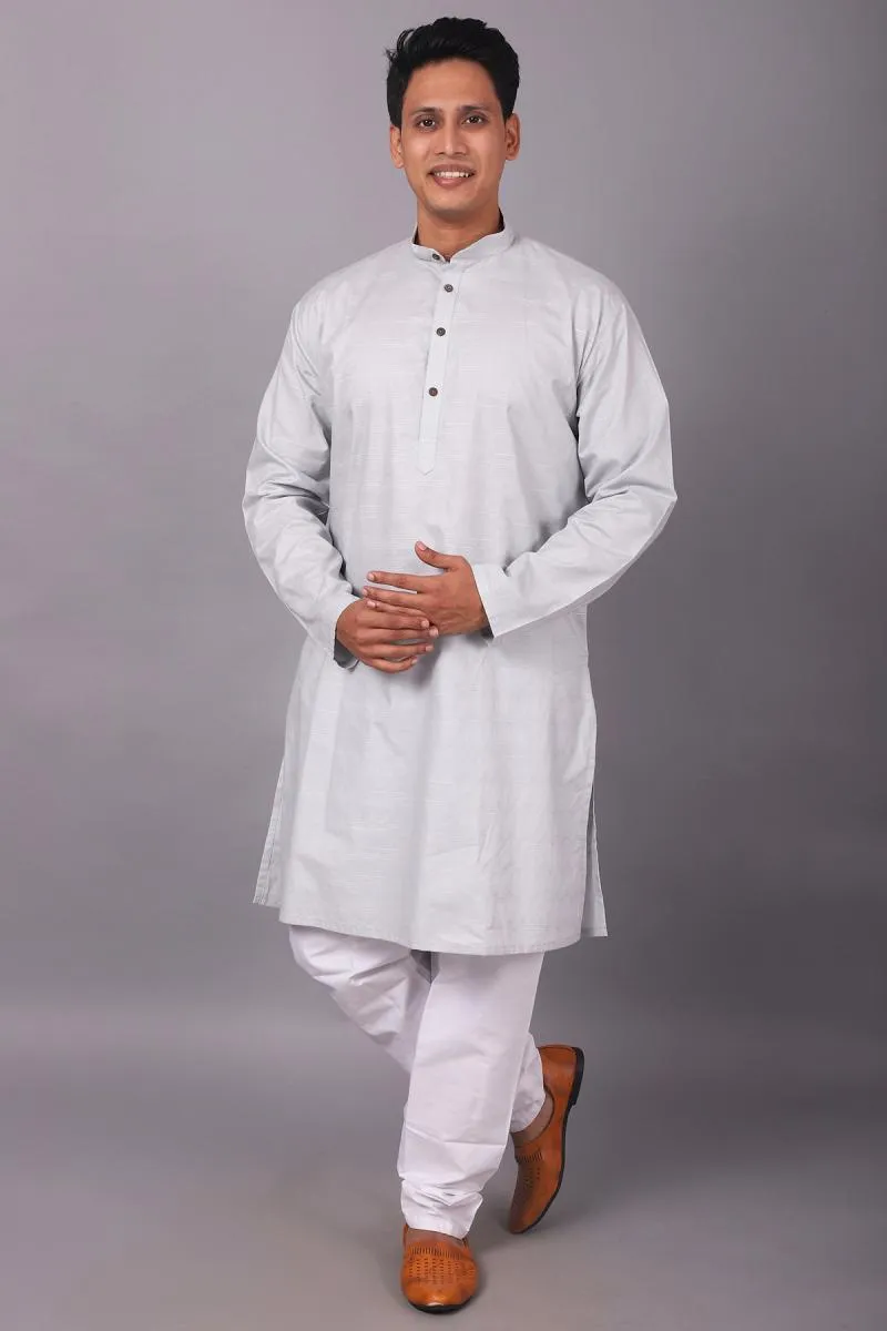 Cotton Kurta Pyjama Set for Men (2-Pcs Set) 000605LIGGRA38