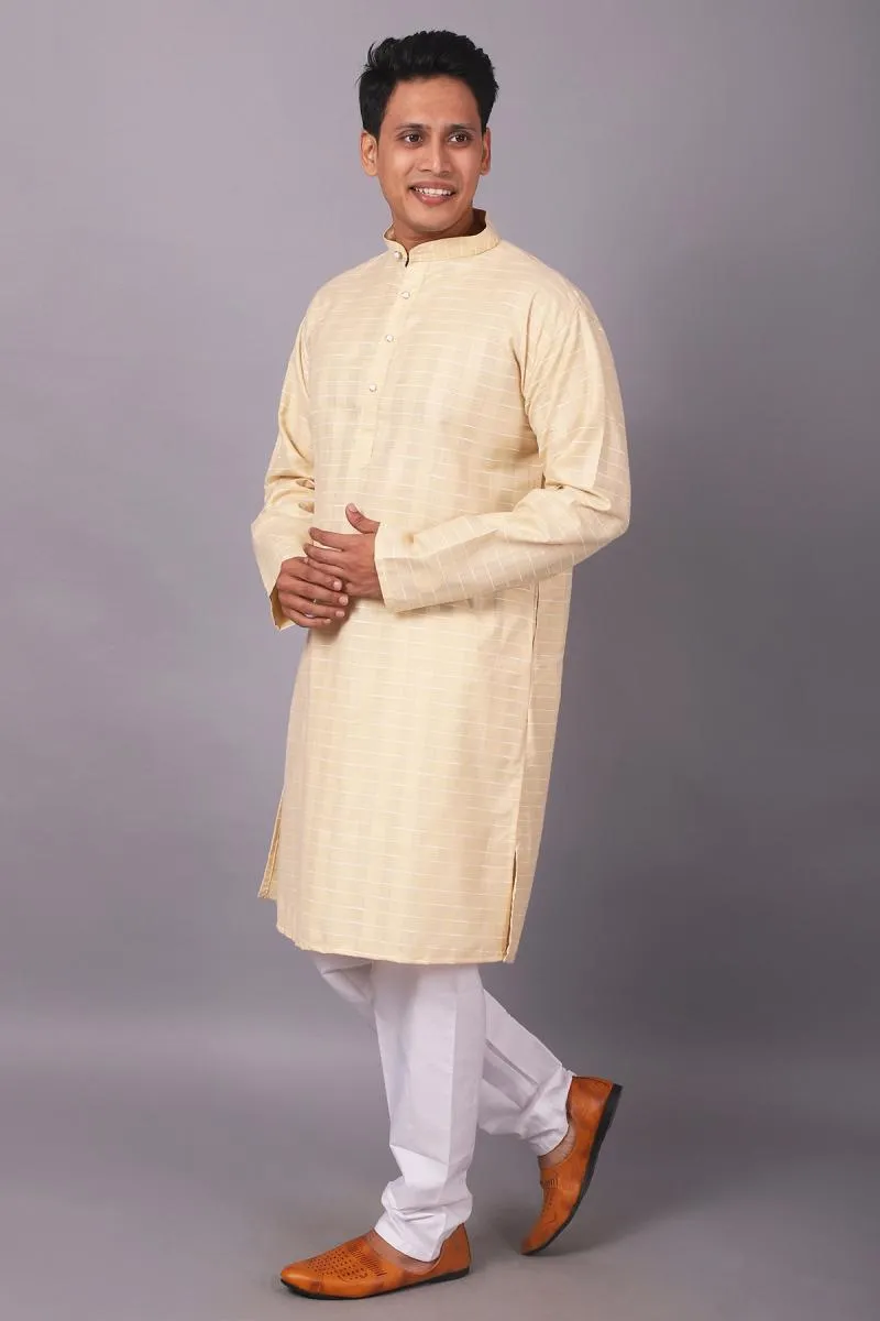 Cotton Kurta Pyjama Set for Men (2-Pcs Set) 000606BEI36