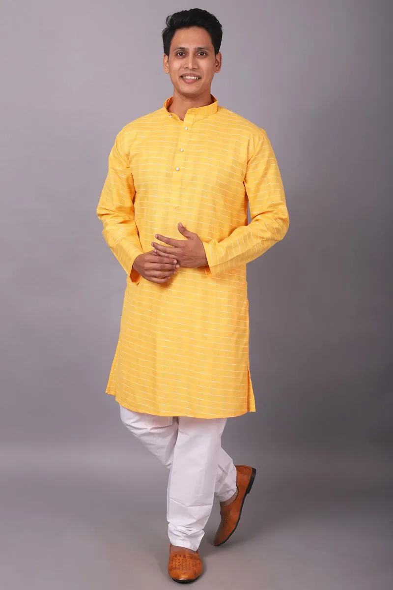 Cotton Kurta Pyjama Set for Men (2-Pcs Set) 000606LEM36