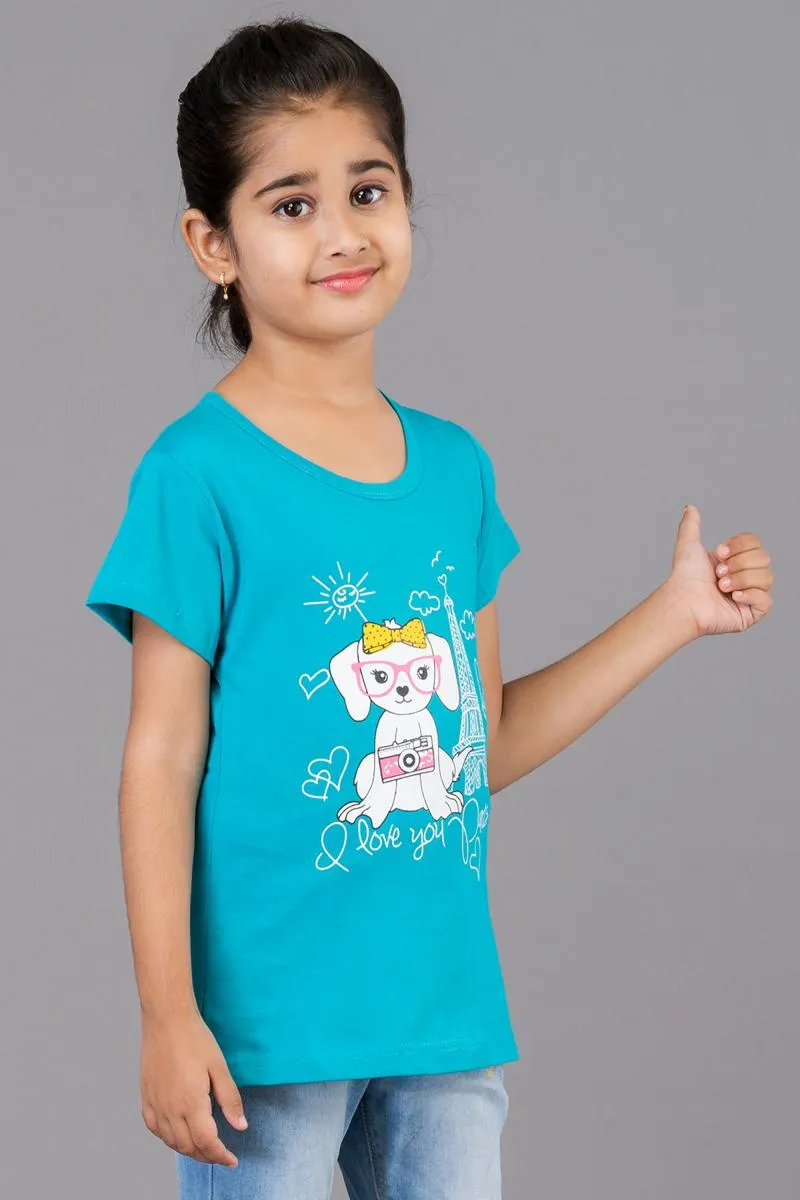 Girl's Cotton Printed Top (3 - 9 Yrs)