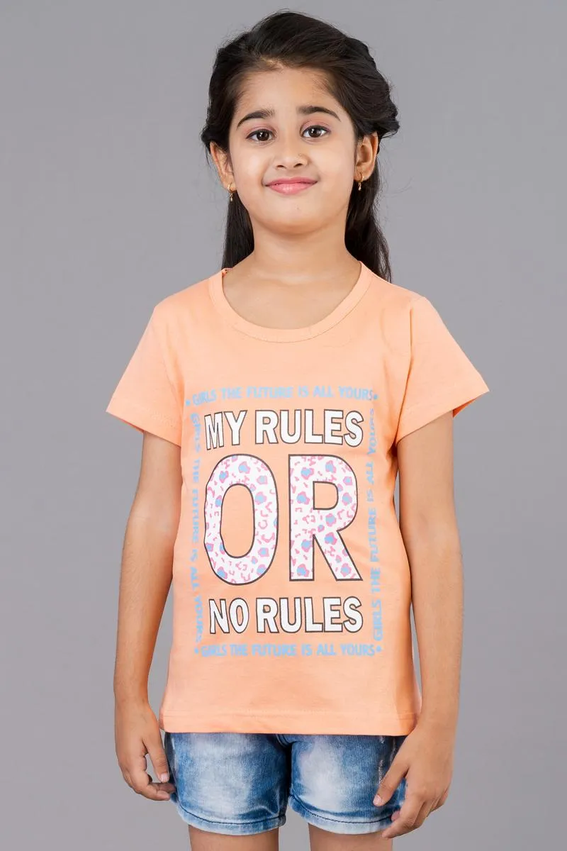 Girl's Cotton Printed Top (3 - 9 Yrs) 00065867YRSORA