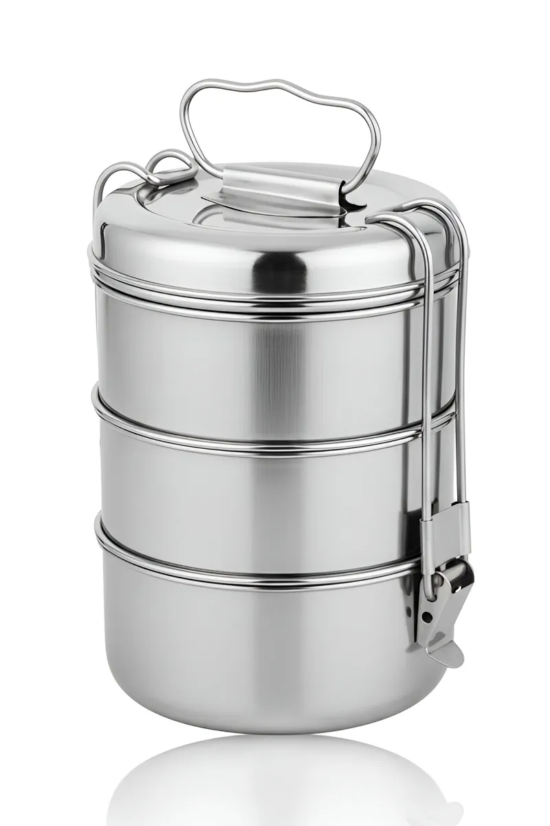 PddFalcon Stainless Steel 3 Tier Lunch Box - 1250 ml