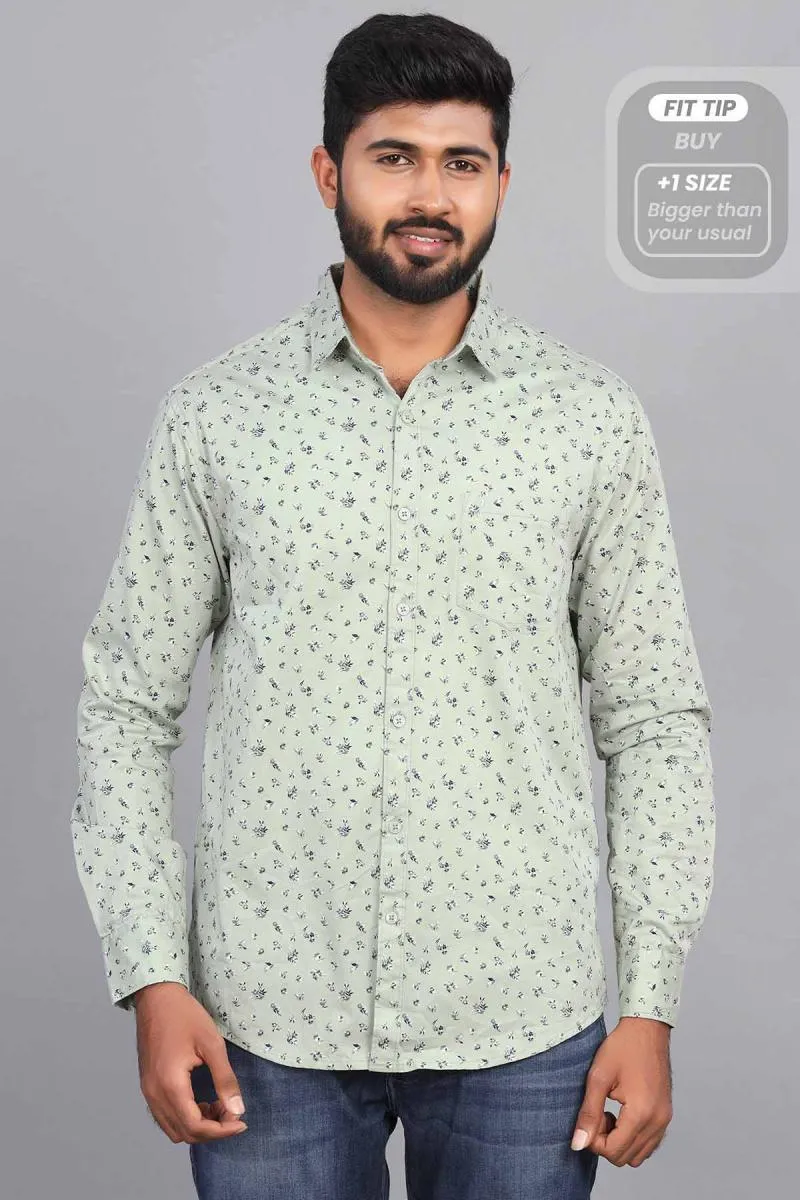 Cotton Floral Print Shirt for Men