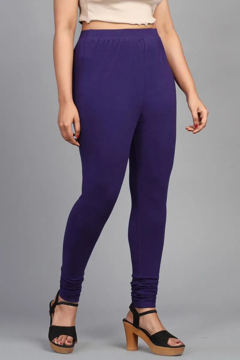 Cotton Lycra Blend Churidar Leggings for Women