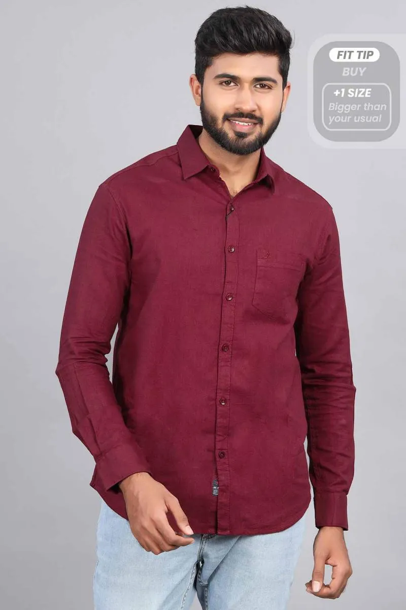 Cotton Linen Slim Fit Shirt for Men