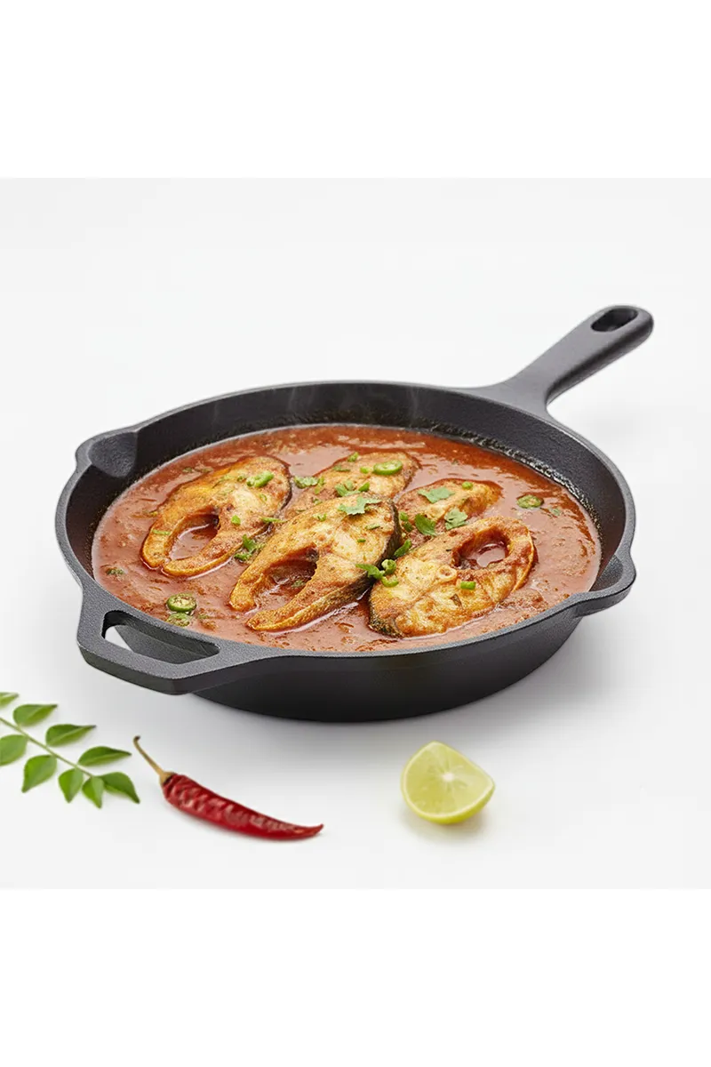 Bluevel Cast Iron Frypan, Skillet Pan, 10 Inch, Pre-Seasoned, Naturally Nonstick, 100% Pure,Toxin-Free, 1.5L, 2.6kg