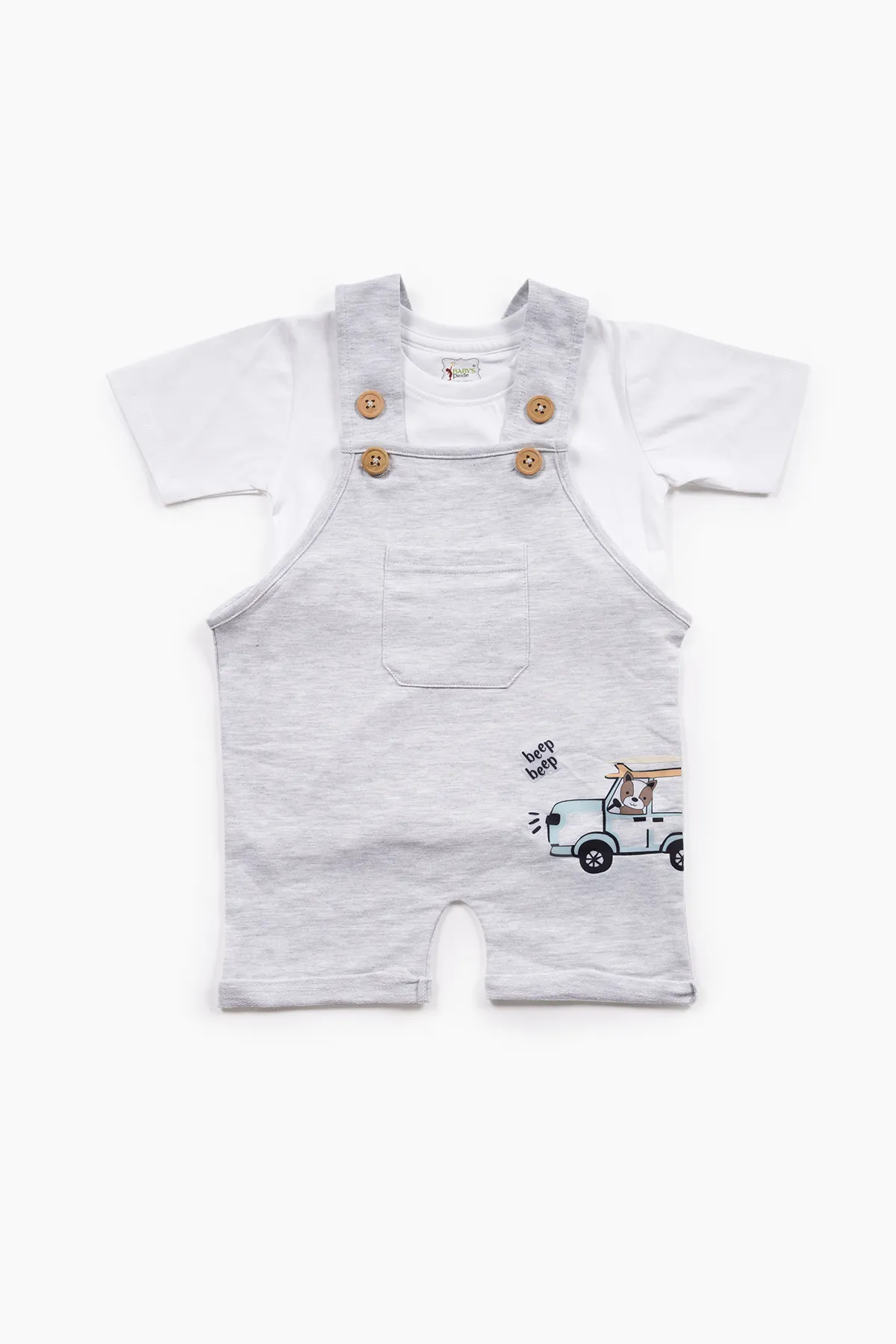 Printed Cotton Dungaree Set for Boy (2-Pcs Set)