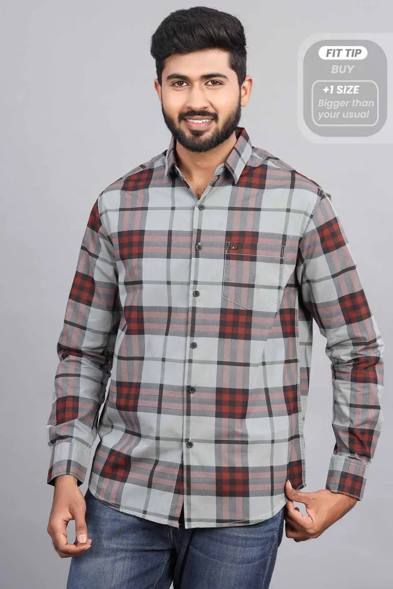  Tartan Checkered Shirt for Men 001209LIGGRA44