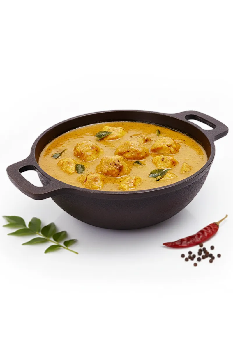 Bluevel Cast Iron Kadai, 10 Inch, 2.5L, Pre-Seasoned, Naturally Nonstick, 100% Pure, Toxin-Free, Induction, 2.8kg