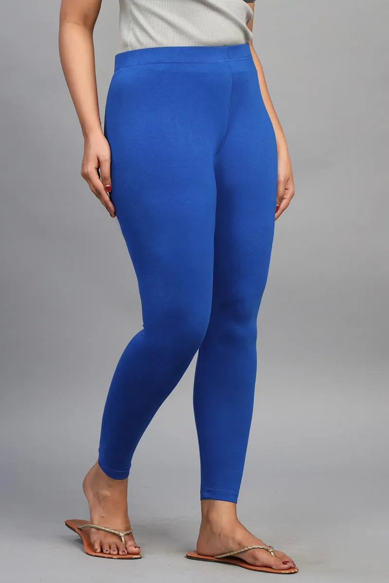 Cotton Lycra Blend Ankle Length Leggings for Women
