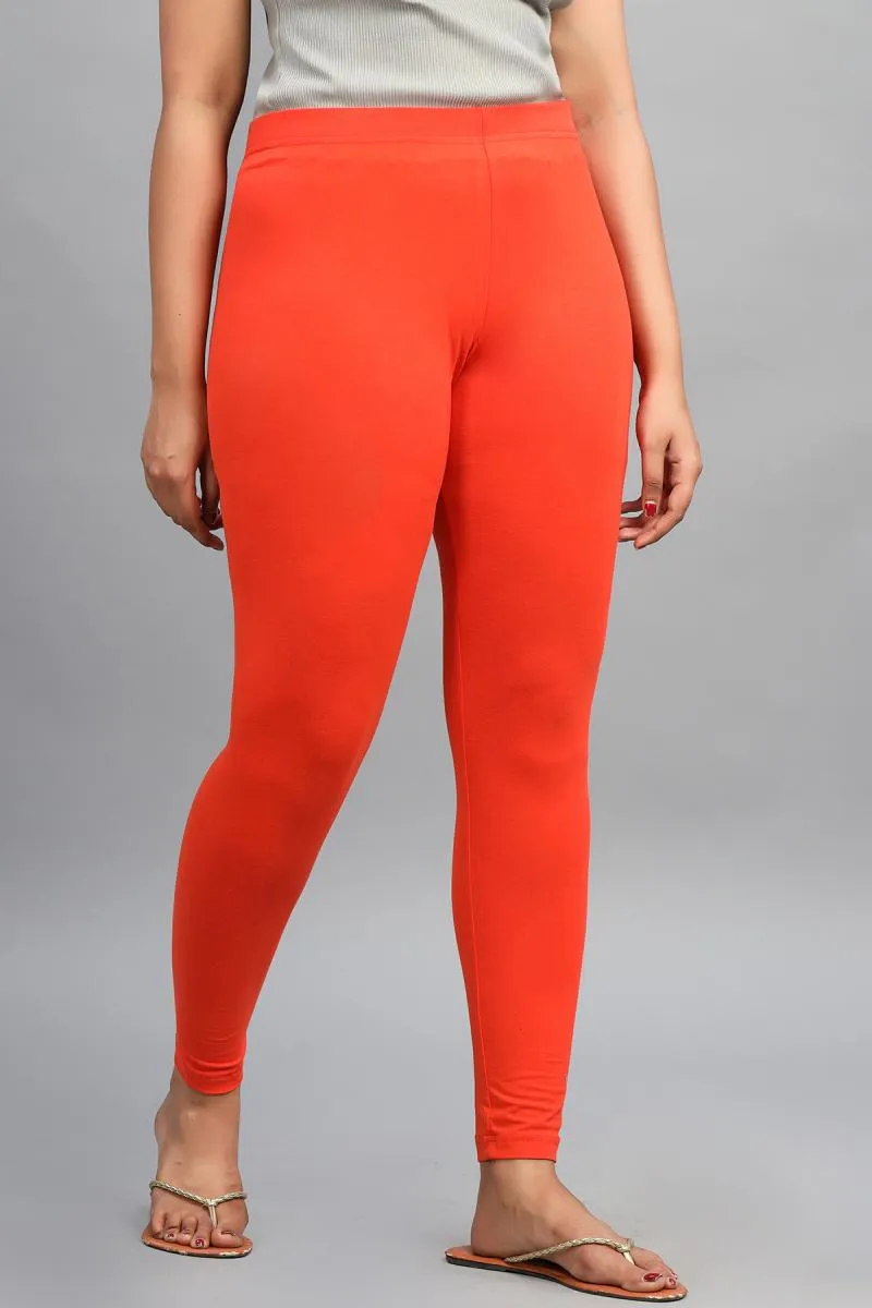 Cotton Lycra Blend Ankle Length Leggings for Women