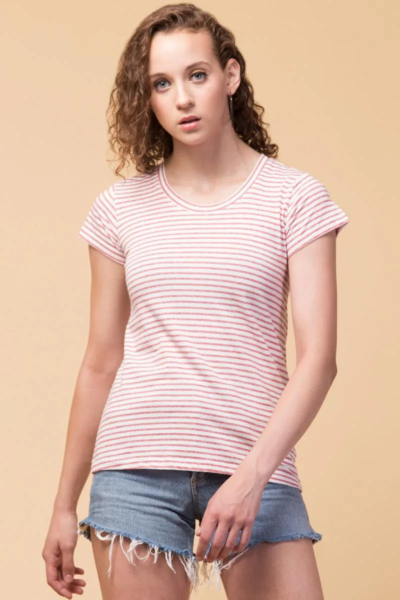 Pure Cotton Striped T-Shirt for Women