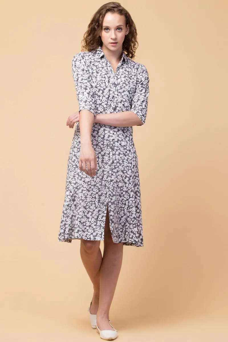 Rayon Floral Shirt Dress for Women 001746GREXL4