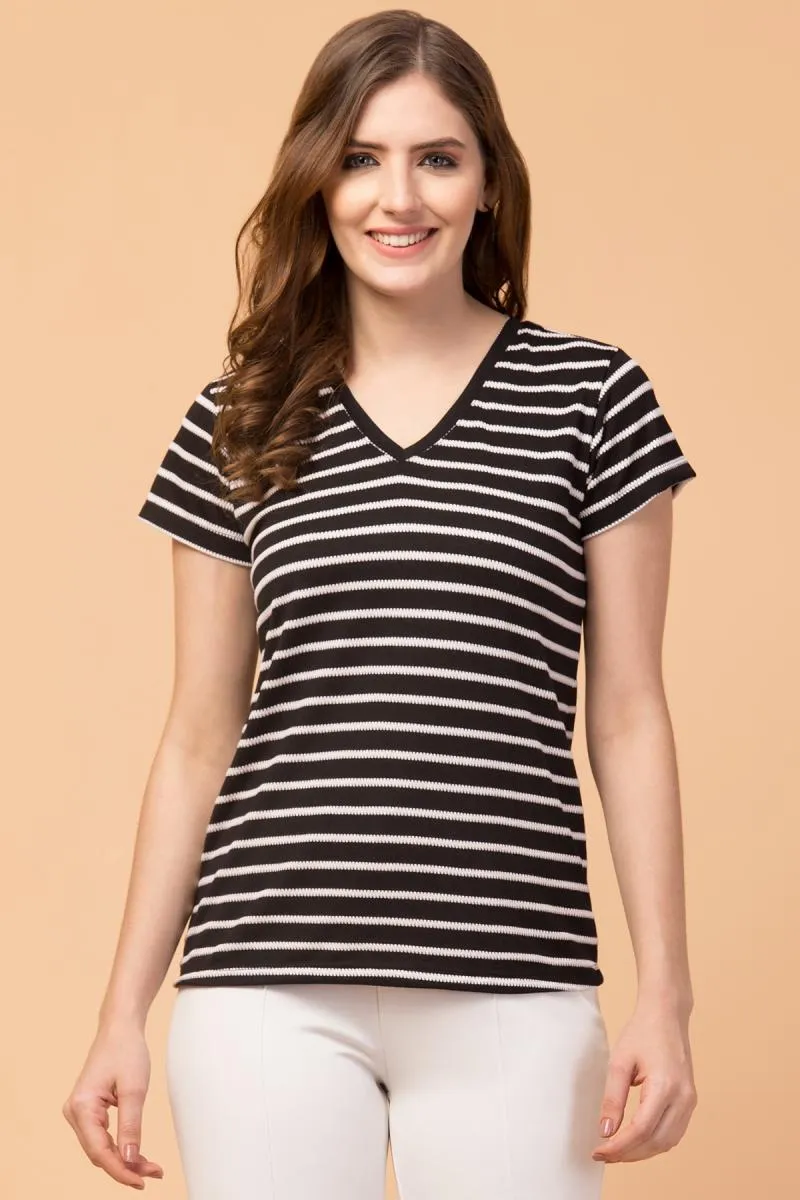 Pure Cotton Striped T-Shirt for Women