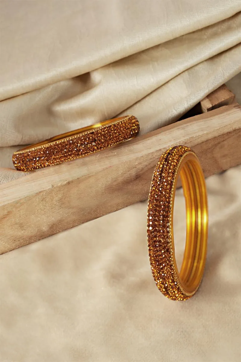 Elegant Glass Worked Broad Bangles for Girls & Women