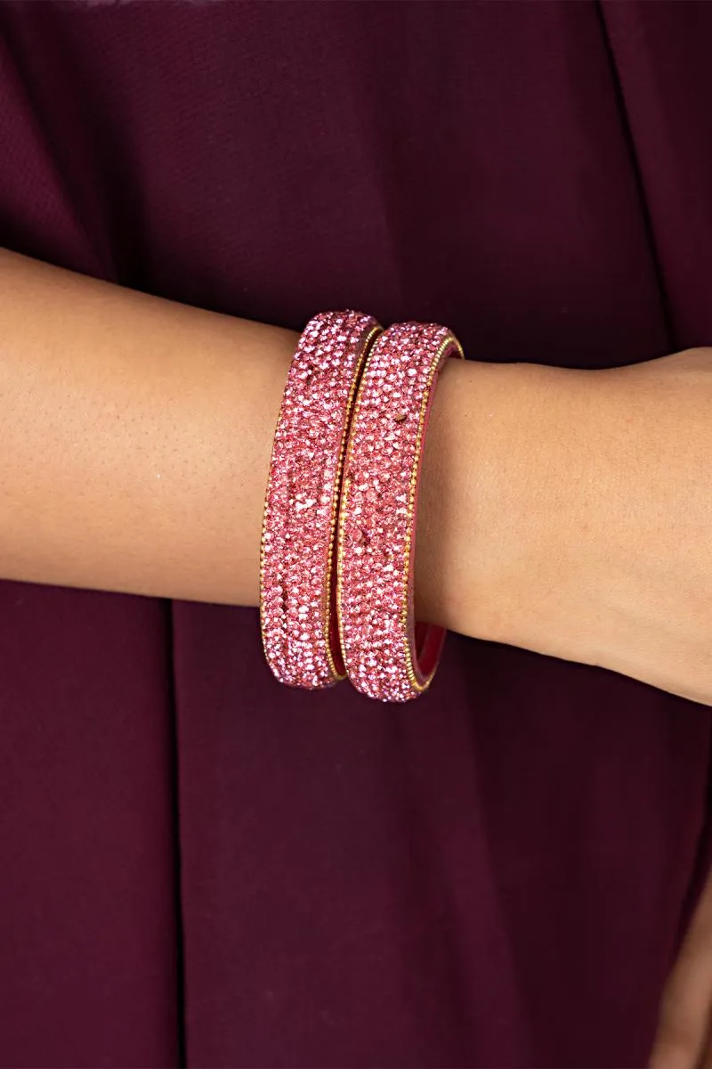 Elegant Glass Worked Broad Bangles for Girls & Women 001963LIGPIN2.61
