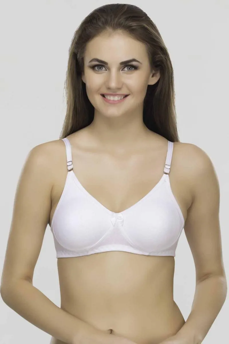 Cotton Blend Non Padded T-Shirt Bra for Women 001979WHI40B