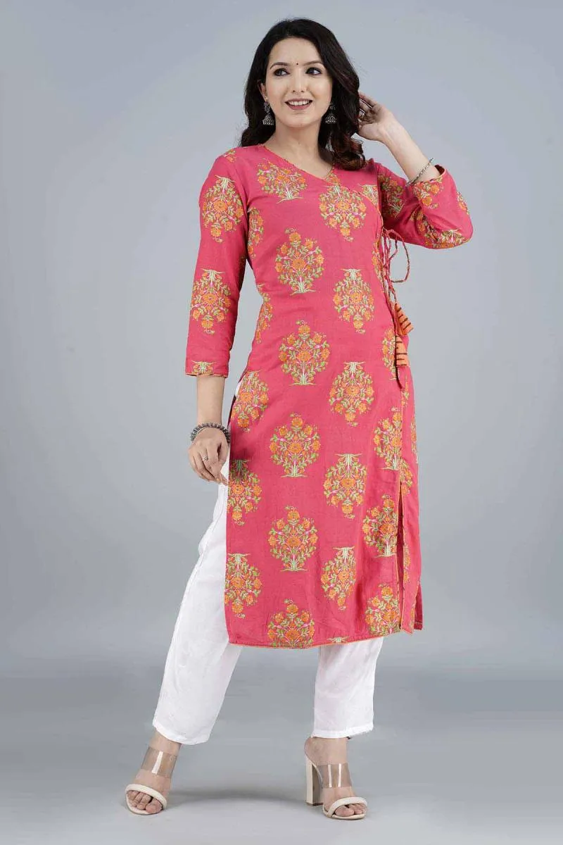 Cotton Floral Printed Kurti for Women 001981XXLPEA