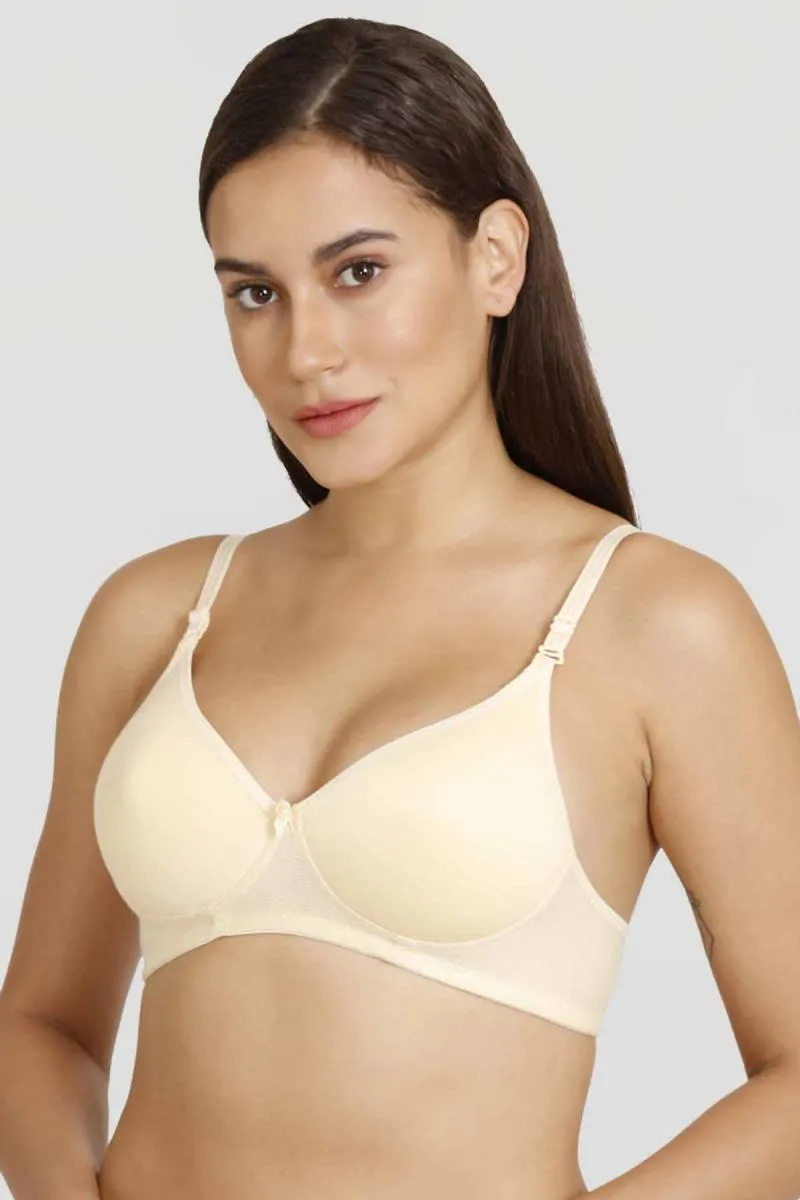 Cotton Blend Full Coverage Padded Bra for Women 002097CRE40B