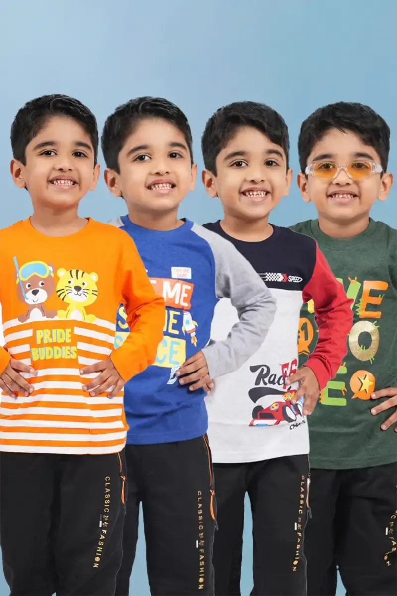 Pack Of 4 Printed T-shirt for Boy 00231656YRSMUL