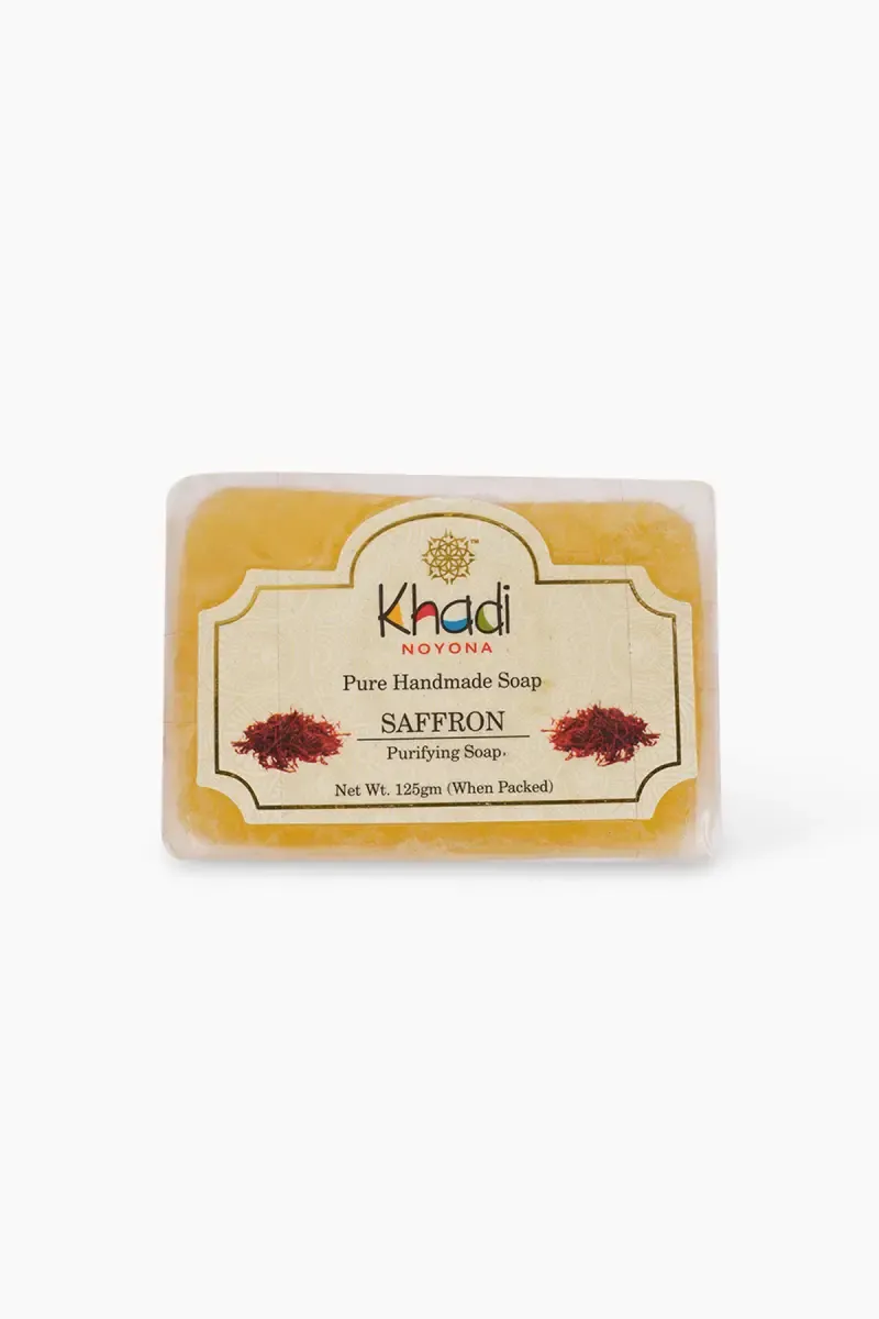 Noyona Khadi Pure Handmade Saffron Soap - Pack of 5 (Each 125g)