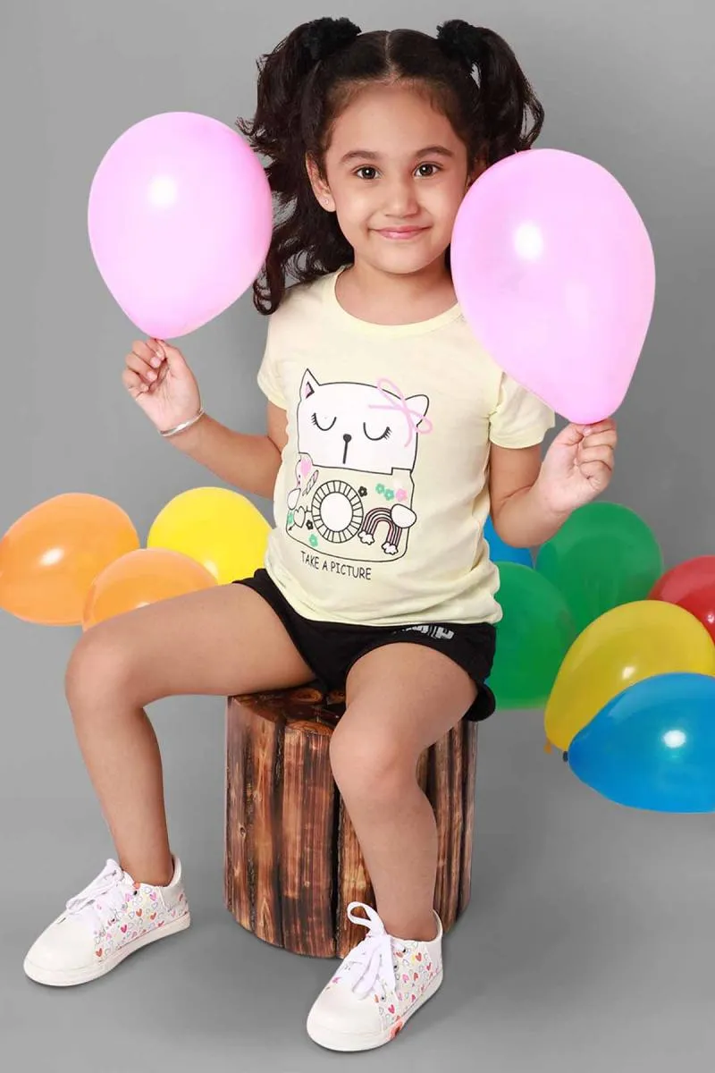 Cotton Blend Printed T-shirt Girl (2 - 10 Yrs)