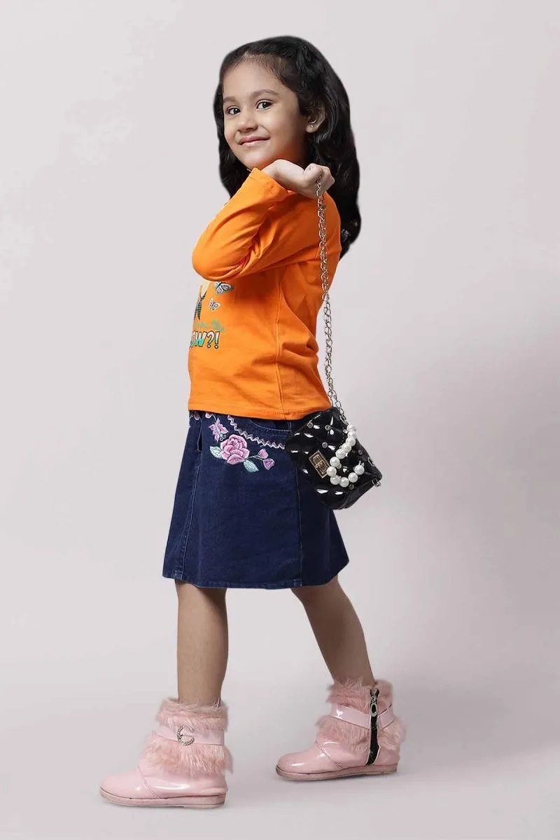 Cotton Blend Printed T-shirt for Girl  (2 - 10 Yrs)