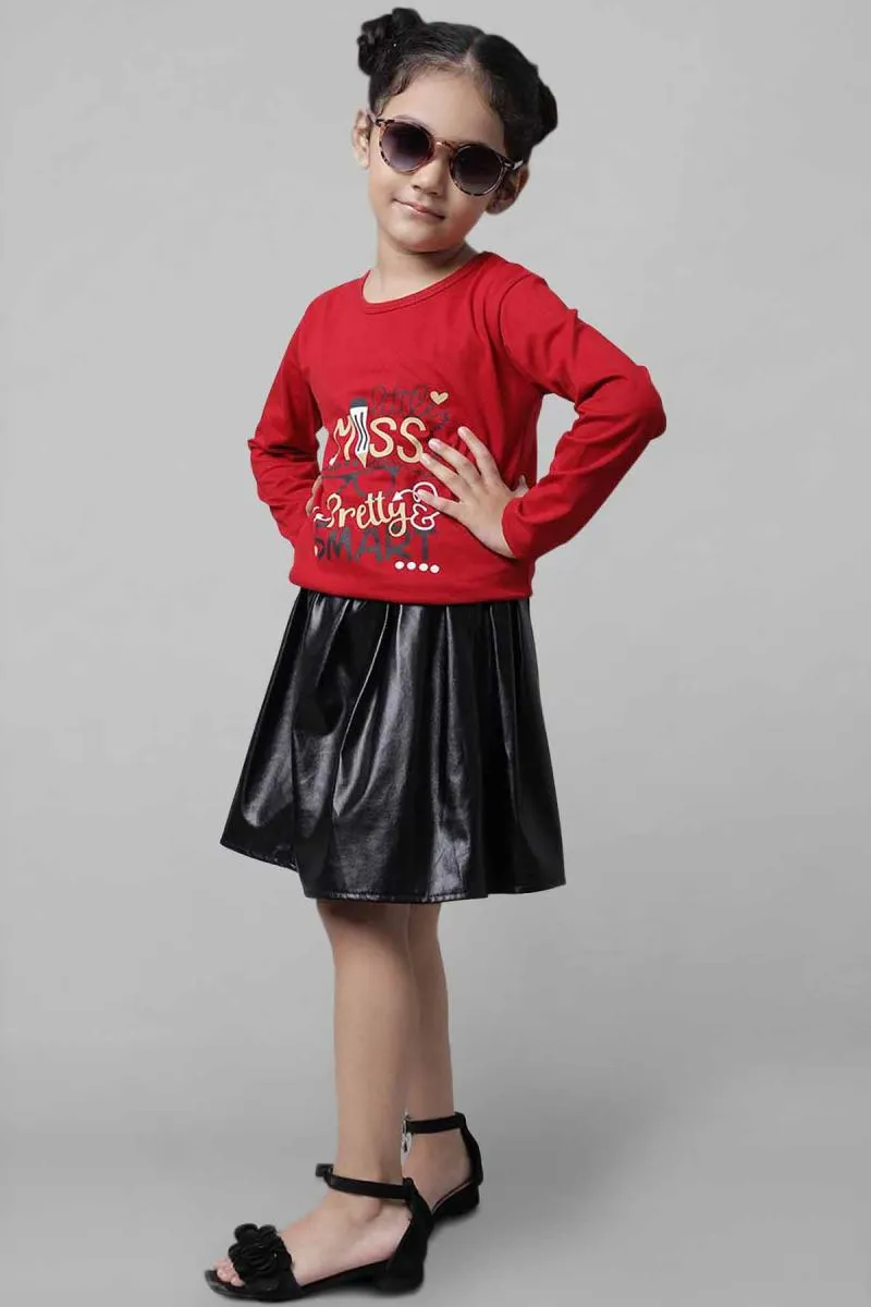 Cotton Blend Printed T-Shirt for Girl (2 - 10 Yrs) 00277156YRSMAR