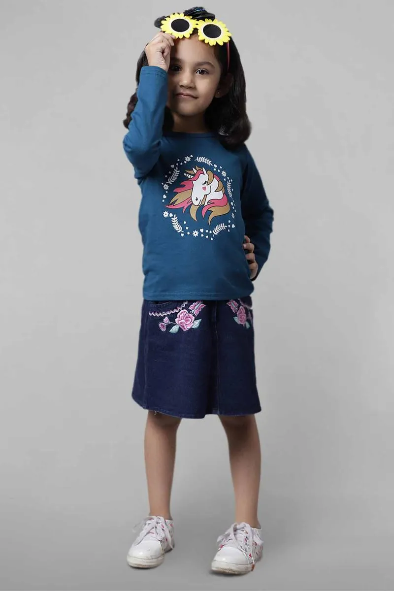 Cotton Blend Printed T-Shirt for Girl (2 - 10 Yrs)