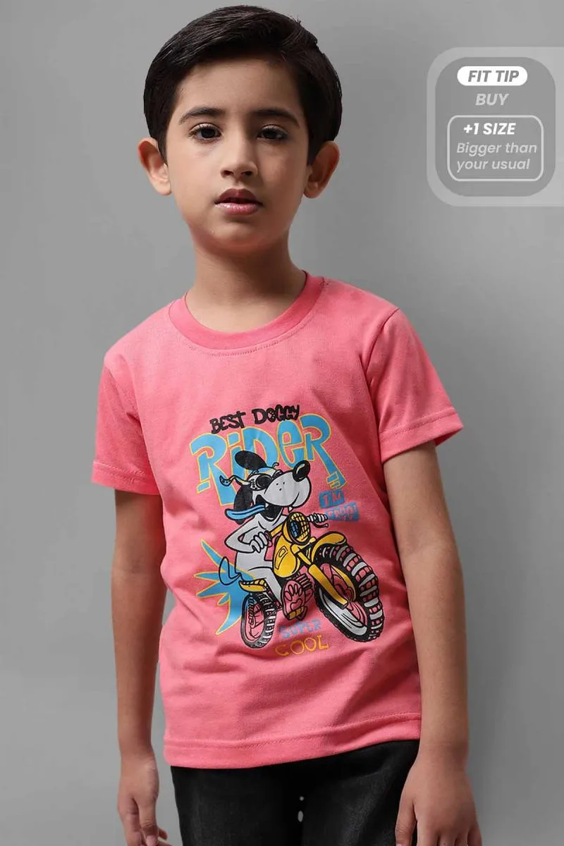Boy's Cotton Blend Printed T-shirt 