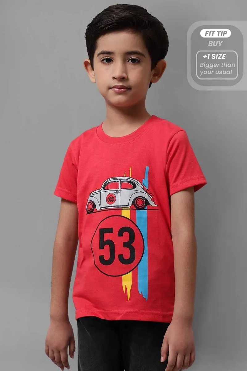 Boy's Printed Cotton Blend T-shirt 