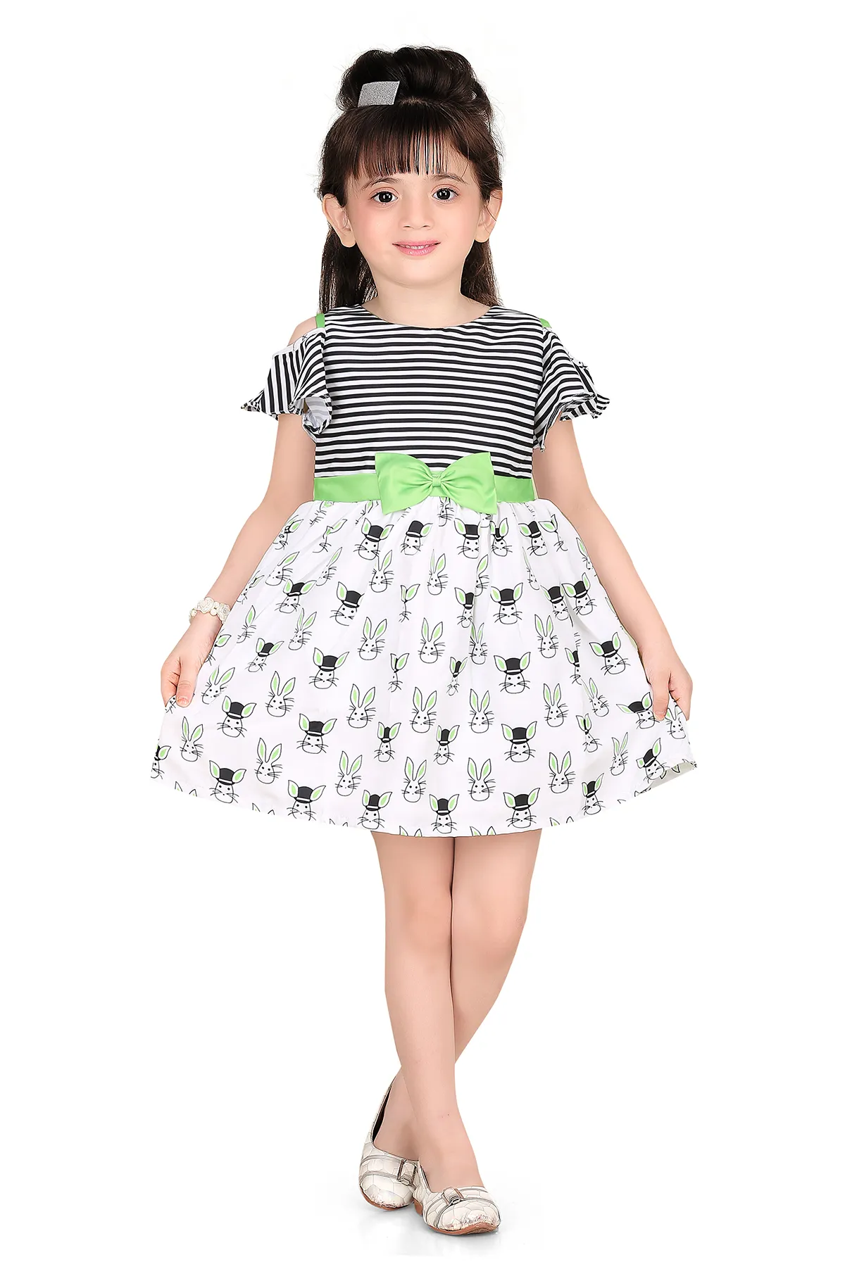 Girl's Polyester Printed Frock (3-10 Yrs)