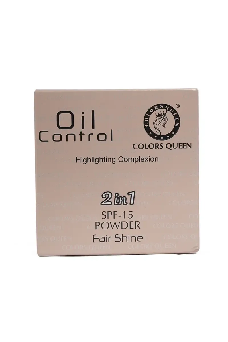 Colours Queen 2 In 1 Oil Control Compact Powder with SPF-15 - 20g (Golden Beige)