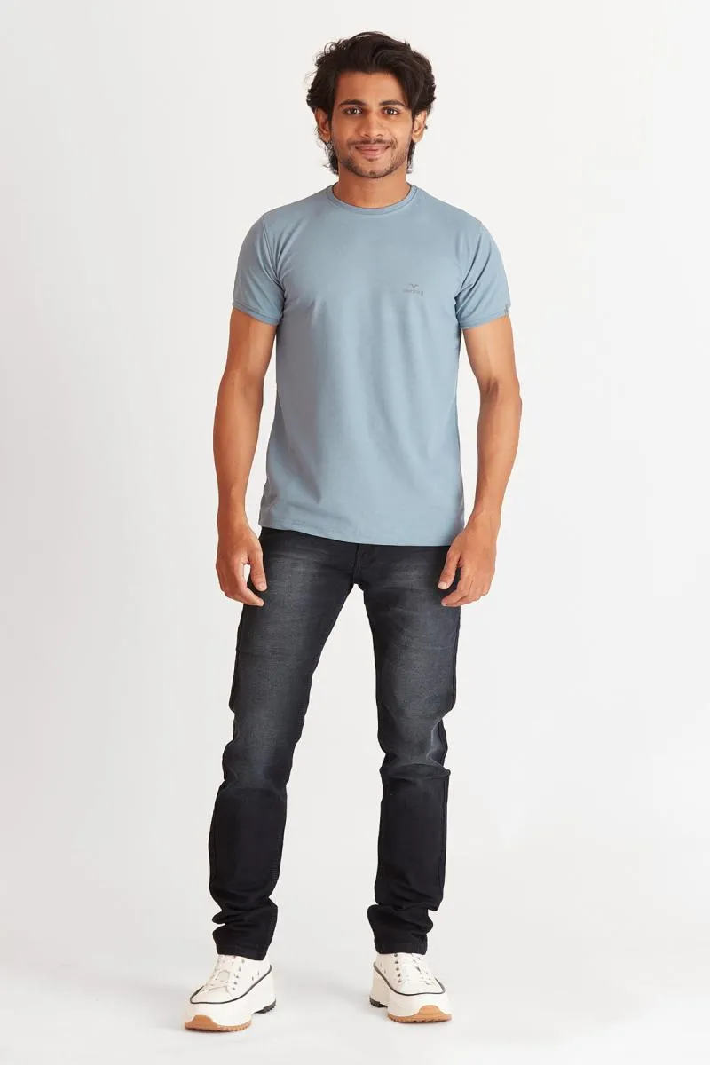 Men's Polyester Sports T-shirt 003372MLIGBLU