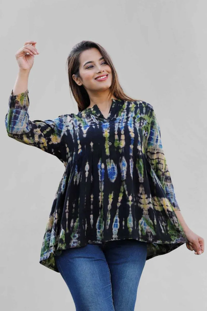 Rayon Tie & Dye Top for Women 003561MULM38