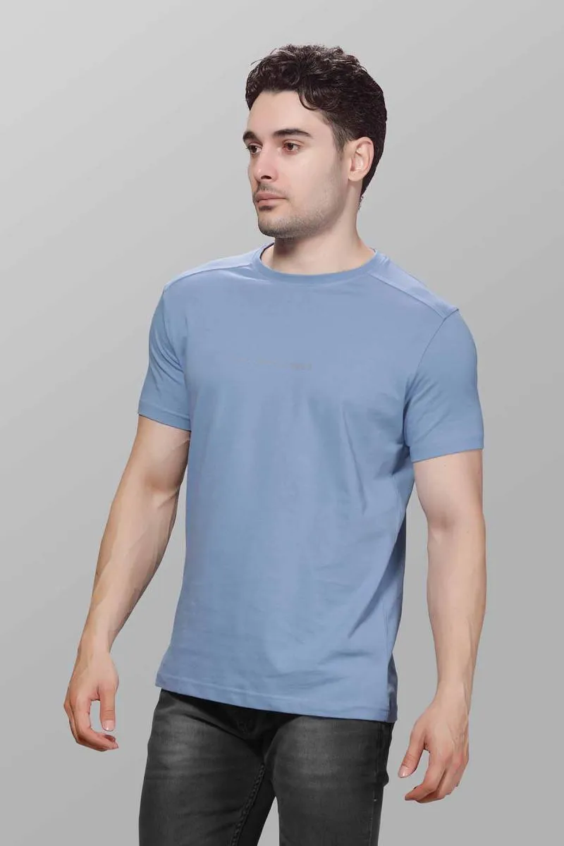Men's Cotton Slim Fit T-shirt 003606LBLUBON