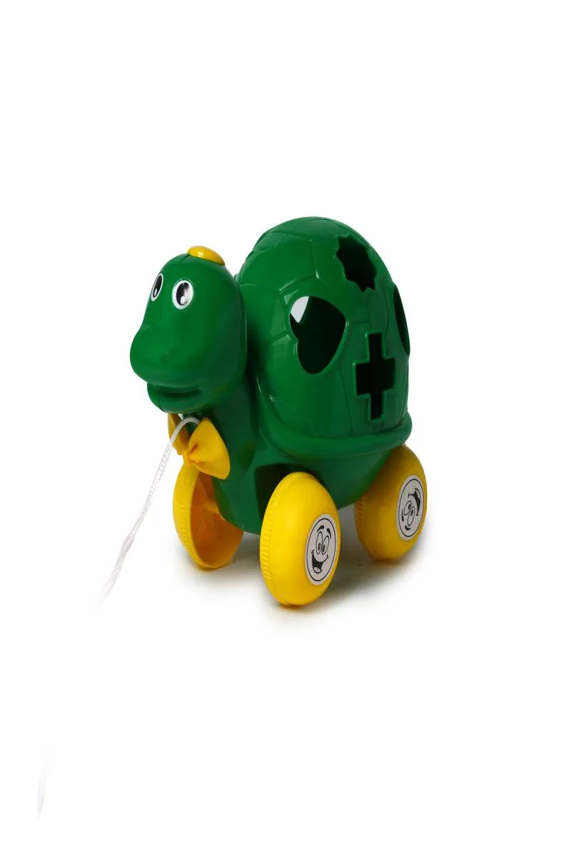 Toyzone Turtle Pull Along Toy For Kids (Green) - Pack of 1