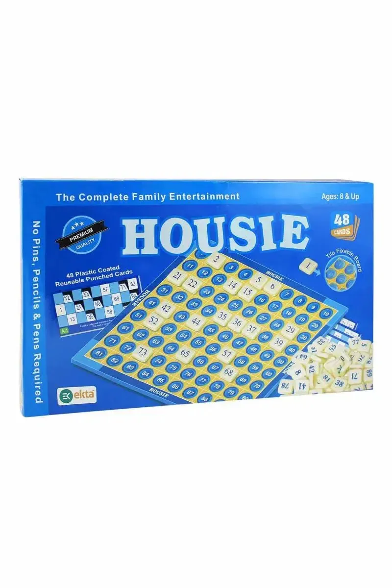 Housie Deluxe Educational Board Game With 48 Reusable Cards 