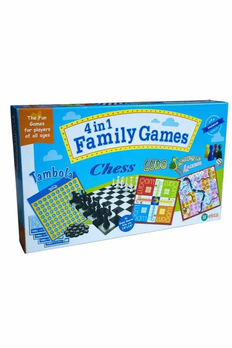 4 In 1 Family Strategy Board Games (Tambola, Chess, Ludo & Snakes Ladders) 004261MUL