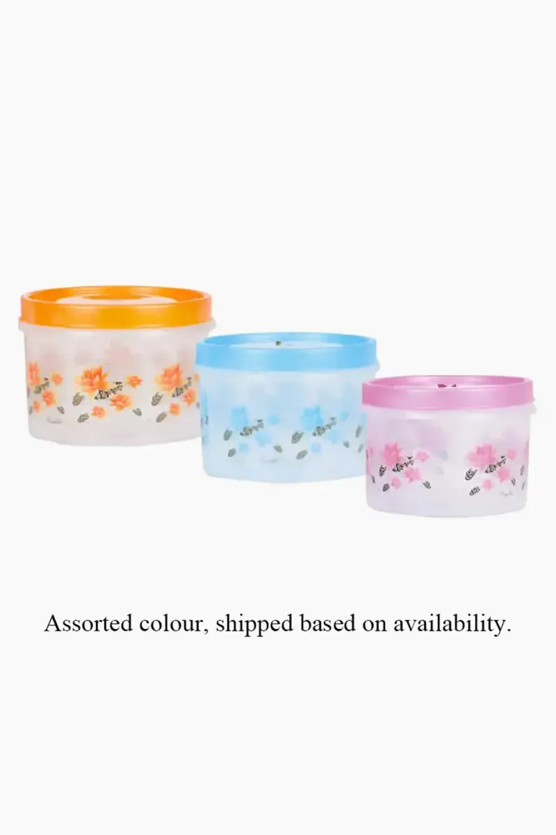 Plastic Printed Storage Container, Sunshine - Set of 3