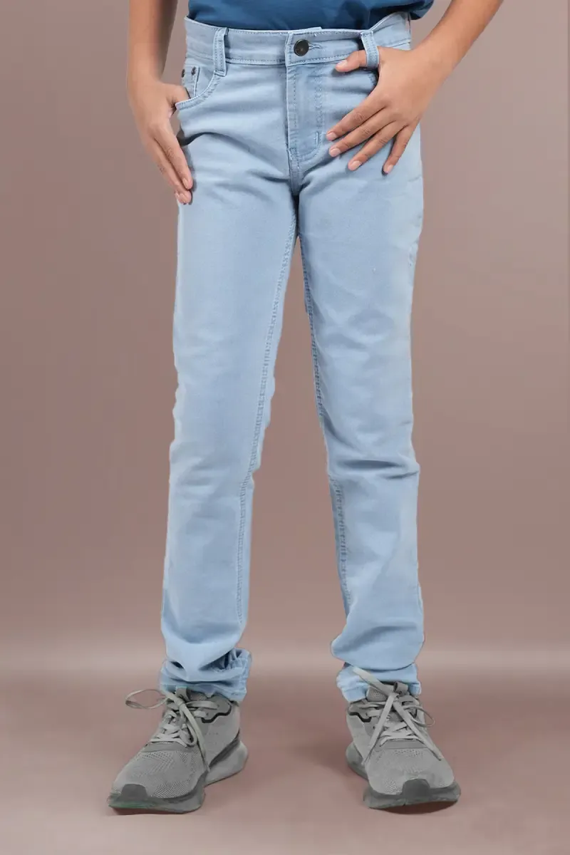 Slim Fit Casual Jeans for Boy 004504ICEBLU1213YRS