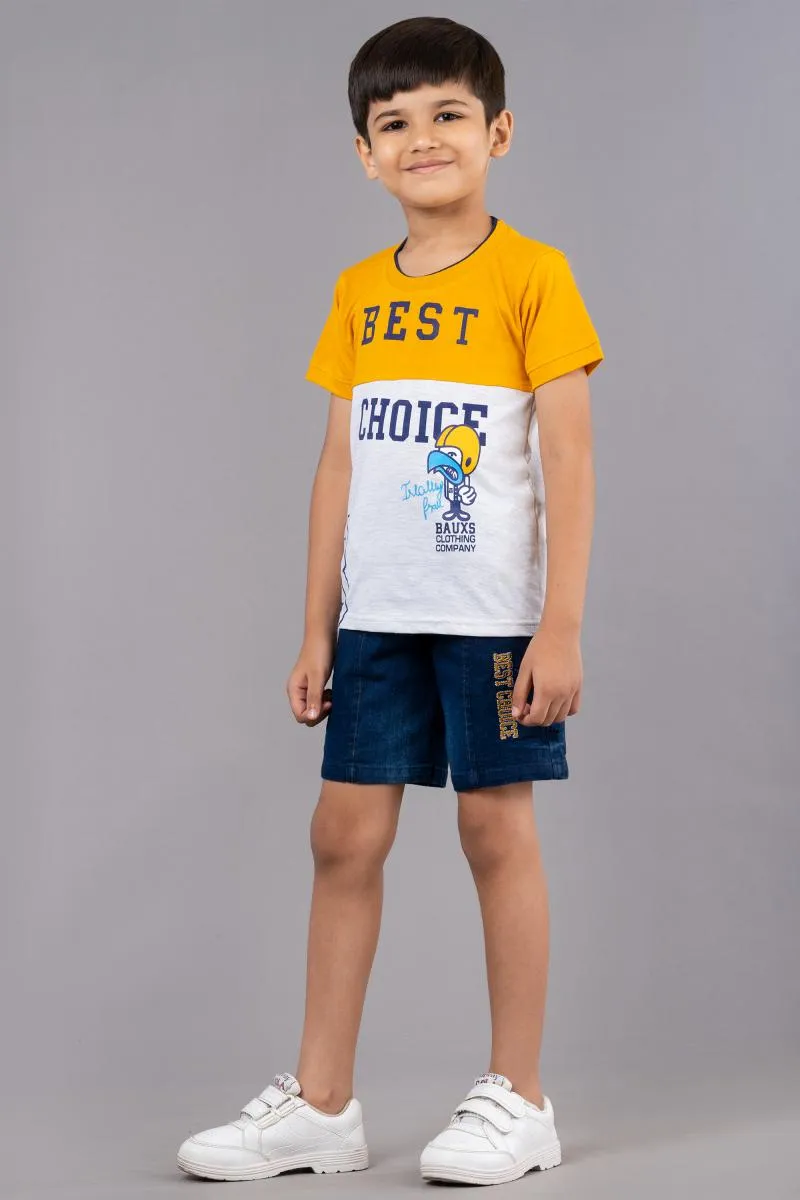 Printed T-shirt with Shorts Set for Boy (2-Pcs Set)