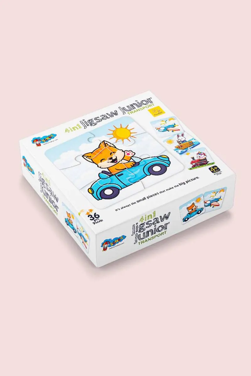 4 In 1 Jigsaw Transport Puzzle For Kids - Small 